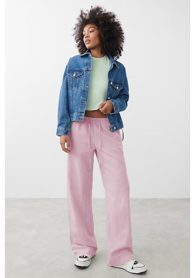 Madmext Pembe Elastik Belli Bol Kesim Pantolon Mg2020-pembe Pembe