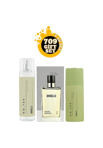 Bargello 709 Oryantal Erkek Parfüm EDP 50 ML + Oryantal Sprey Deodorant + 709 Vücut Spreyi