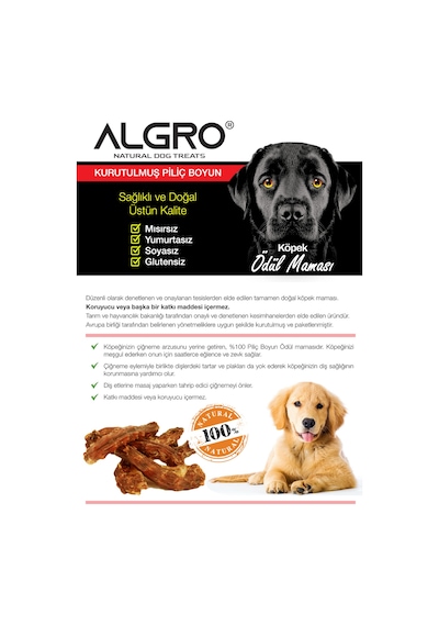 Algro Piliç Boyun Köpek Çiğneme Maması 3 x 150 G