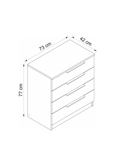 Minar Kale Plus Şifonyer 4 Çek-dore