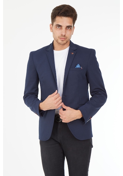 Sposo 5109 Dar Kalıp Yarım Astarlı Lacivert Erkek Blazer Ceket Lacivert