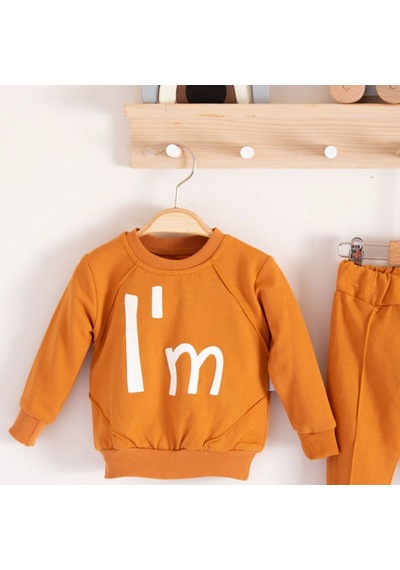 Candar 3-18 Ay Erkek Bebek Takımı I'm Cool 2'li Kahverengi Kahverengi