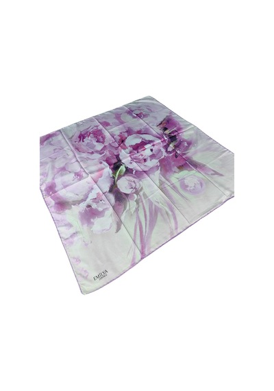 Mim Eşarp Emilya Rayon Çiçek Desenli Eşarp 90x90 Cm Fuşya