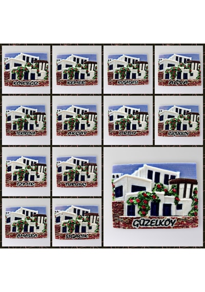Assos Polyester Kabartmalı Magnet 7,5 X 5,5 Cm Dekoratif Hediyelik Buzdolabı Süsü Kod:1642