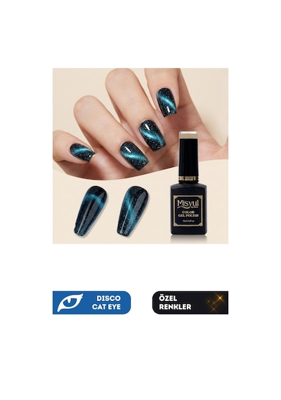 Misyul Uv Led Kalıcı Oje Nail Art 15 Ml Dynamic Disco Cat Eye Dc06