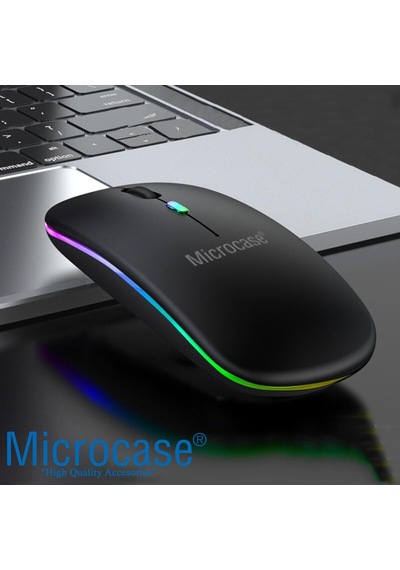 Tablet Telefonlar İçin Rgb Işıklı Şarjlı Bluetooth Klavye + Mouse Al4884 Siyah Diğer