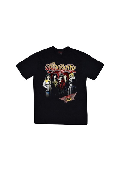 Stoned&Fame Unisex Siyah Aerosmith Baskılı T-shirt SIYAH
