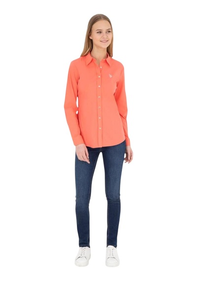 U.S. Polo Assn. Kadın Uzun Kollu Basic Gömlek 1840369 Nar