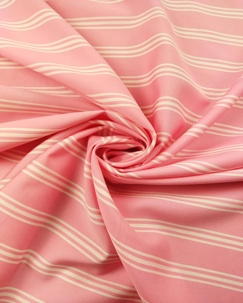 Poplin Benzeri Dokuma Pembe Üzeri Beyaz Çizgili En: 150 Cm-1354 Renkli
