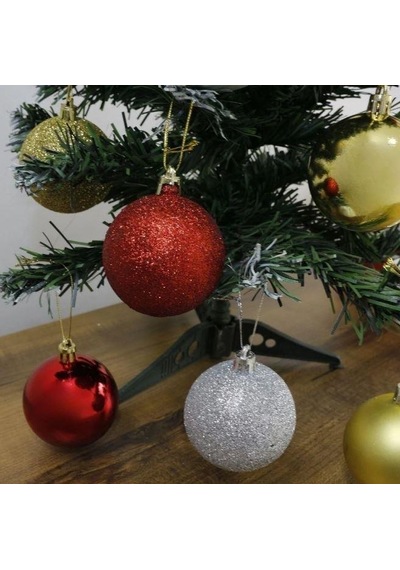 T.concept Yılbaşı Süsü Çam Ağacı Topu 36 Lı Noel Küresi 6 Cm Kırmızı Renk