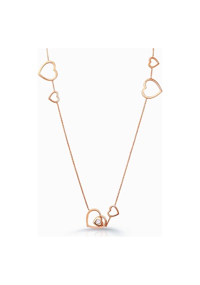 Kuyumcudukkani Zincirli "kalplerimiz"kolye-37160-r Rose Gold