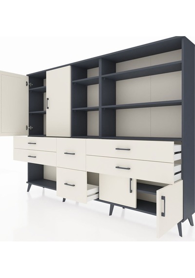 Arges Dolap 10 Raflı 6 Çekmeceli 4 Kapaklı 220x30x163 Antrasit-aytaşı Aytası - Antrasıt Arges Dolap 10 Raflı 6 Çekmeceli 4 Kapaklı 220x30x163 Antrasit-aytaşı Aytası - Antrasıt