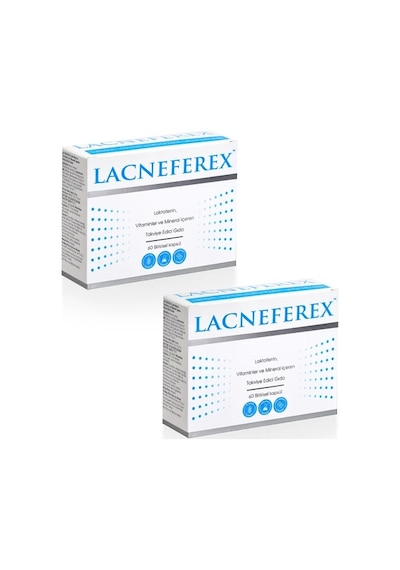 İmuneks Farma Lacneferex™ Laktoferrin, Vitaminler ve Mineral içeren Takviye Edici Gıda 60 Kapsül x 2 Adet