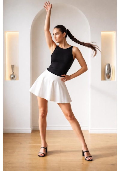 Biye Detaylı Crop Top Siyah