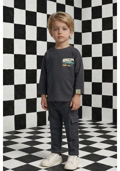 Defacto Erkek Bebek Oversize Geniş Kalıp Bisiklet Yaka Slogan Baskılı Uzun Kollu Tişört G6136a526spar126 Antrasit-ar126 Defacto Erkek Bebek Oversize Geniş Kalıp Bisiklet Yaka Slogan Baskılı Uzun Kollu Tişört G6136a526spar126 Antrasit-ar126
