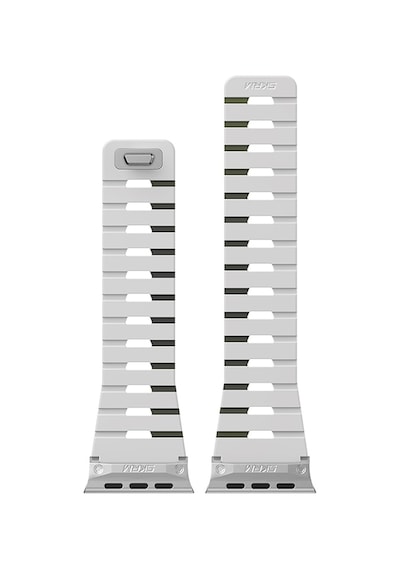 Watch 44mm Skinarma Gemini Serisi Tpu Magnetik Silikon Kordon Beyaz-siyah
