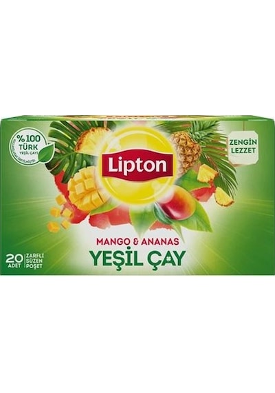 Lipton Yeşil Çay Mango & Ananas 20'li Süzen Poşet