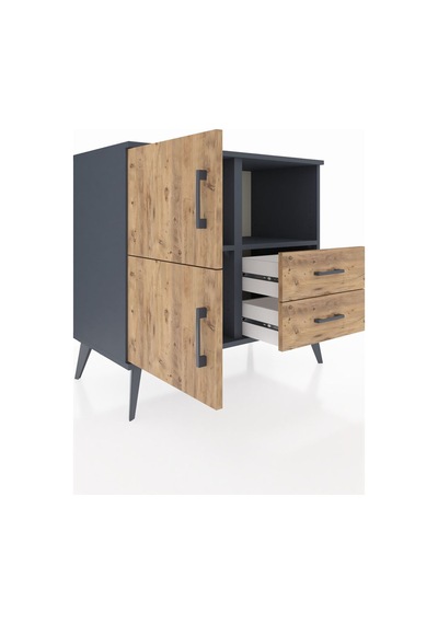 Hyperion Şifonyer 2 Raflı 2 Çekmeceli 2 Kapaklı 88x44x80 Antrasit-çam Çam Hyperion Şifonyer 2 Raflı 2 Çekmeceli 2 Kapaklı 88x44x80 Antrasit-çam Çam