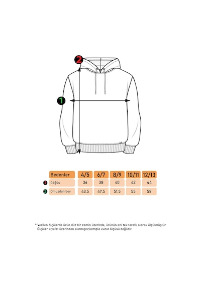 Toontoy Kız Çocuk Kapüşonlu Baskılı Sweatshirt Yeşil