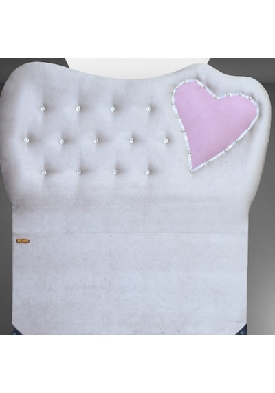 Başlık KALPLİ  Eko 90 cm  Baby face AÇIKGRİ Pembe Renk kapitone El yapım