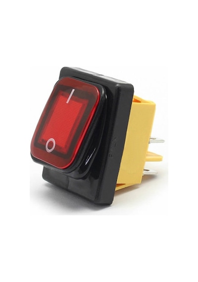 30A 250V On-Off Anahtar Yüksek Akım Kcd4 4 Pin Buton IP67 Su Geçirmez Led Işıklı Rocker Switch