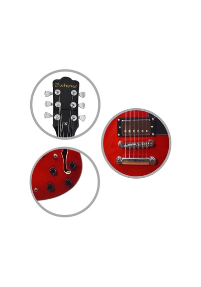 Extreme Xe70rd Elektro Gitar Kırmızı Strat Tipi Gövde Çok Yönlü Ton