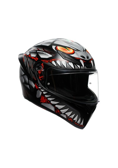 Agv Kask/K1 S E2206 Lyzard Mat Gri - Kırmızı - Siyah