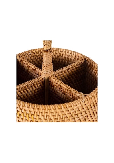 Bohem Yuvarlak Rattan Çatallık Ve Kaşıklık, Iskandinav, Modern