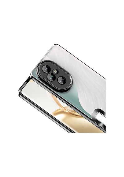Honor 200 Kılıf Kamera Korumalı Logo Gösteren Omega Kılıf Siyah