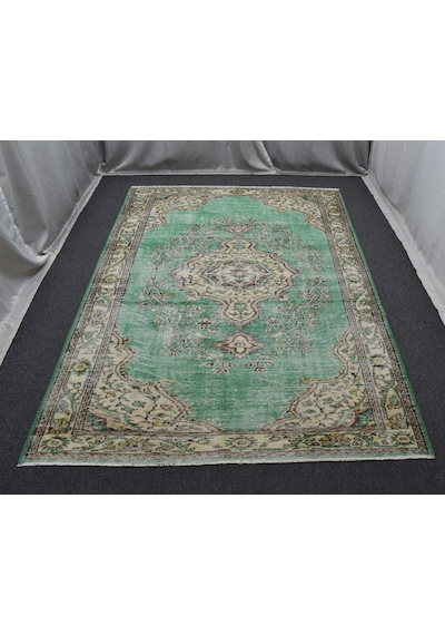 Zehra Abla Halı Vintage El Dokuma Dekoratif Benzersiz Göbekli 5m2 Yün Halı 5803 Çok Renkli
