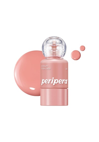 İnce Yapılı, Ciltle Bütünleşen, Pigmentli Likit Allık Syrupy Tok Cheek 01 Light Peach Çok Renkli