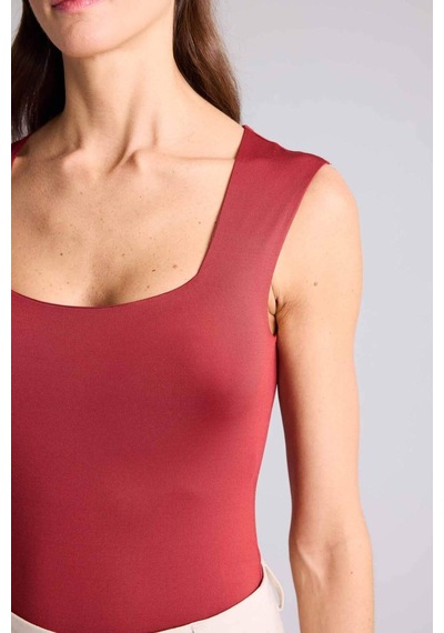 Defacto Kare Yaka Bodysuit E9045ax26smbr477 Bordo-br477