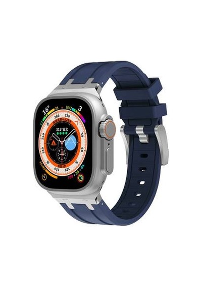 Apple Watch 7 45mm Uyumlu Krd-89 Silikon Kordon - Lacivert