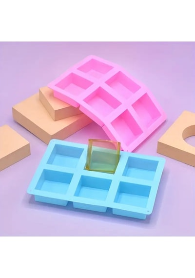 Sabun Kalıbı & Kek Kalıbı Silikon Kalıp 5x5cm Kırmızı