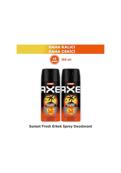 Axe Spray Erkek Deodorant Sunset Fresh 150 Ml X2
