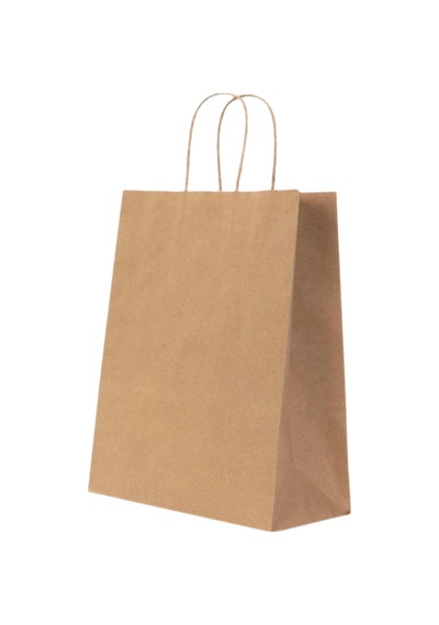 Burgu Saplı Kraft Kağıt Çanta 25 x 31 x 12 CM