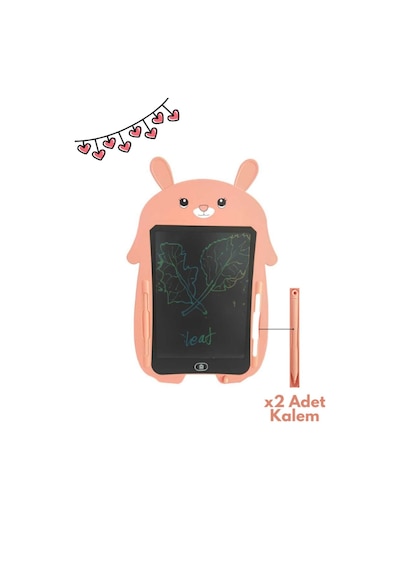 Pembe 8.5 İnç Renkli LCD Yazı & Çizim Tableti – Dijital Kalemli, Grafik Eğitim Tahtası