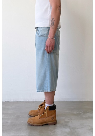 Flaw Baggy Kot Şort-29227 Buz Mavi