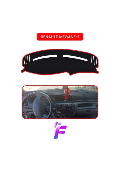 Renault Megane 1 Araca Özel Torpido Örtüsü Ön Göğüs Kılıfı Tam Koruma Oto Aksesuar A51 Kırmızı