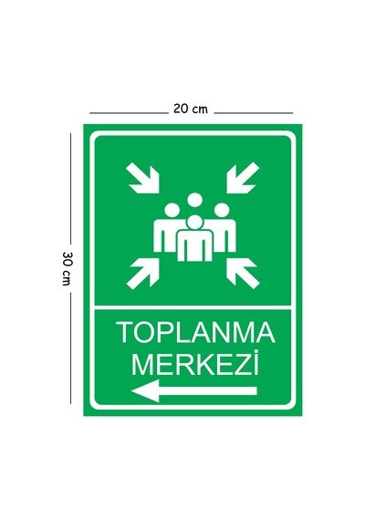 Metal Toplanma Merkezi Sol 20x30 Cm A4 Uyarı İş Güvenliği Levhası