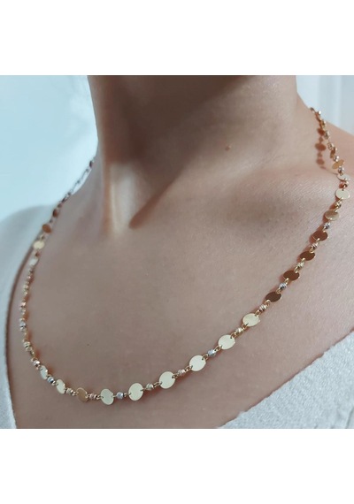 Bilezikhane Altın Sıralı Pullu Kolye 30237474