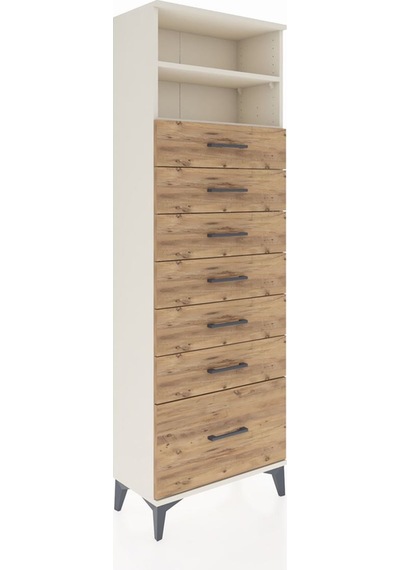 Arges Dolap 2 Raflı 7 Çekmeceli 60x30x182 Aytaşı-çam Aytaşı