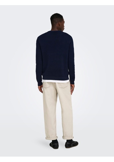 Only & Sons Onsron Reg Ls Crew Neck Knıt Noos Dark Sapphire Çok Renkli