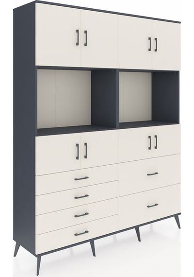 Hyperion Gardrop 8 Raflı 6 Çekmeceli 8 Kapaklı 176x44x221 Antrasit-aytaşı Aytaşı Hyperion Gardrop 8 Raflı 6 Çekmeceli 8 Kapaklı 176x44x221 Antrasit-aytaşı Aytaşı