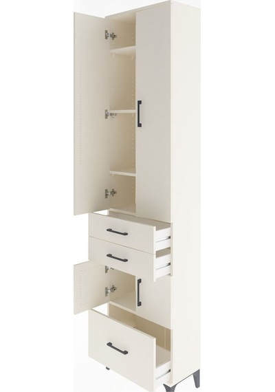 Arges Dolap 5 Raflı 3 Çekmeceli 4 Kapaklı 60x30x243 Aytaşı-aytaşı Aytası