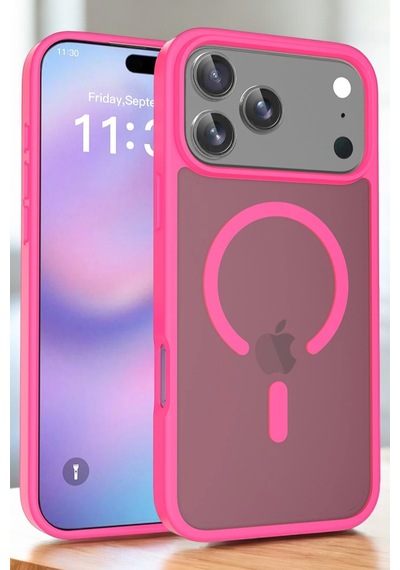 Apple iPhone 17 Pro Max Uyumlu Kılıf Renkli Buzlu Tasarım Sararmaz Magsafe Uyumlu Kılıf