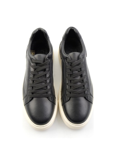 Bambi Siyah Hakiki Deri Erkek Sneaker E01593003603