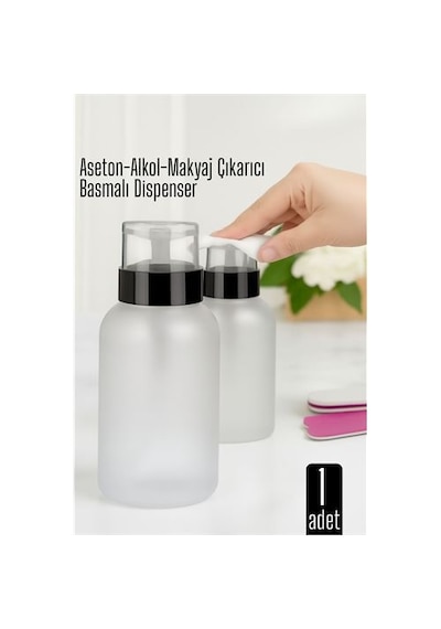 Zenvac Aseton İçin Basmalı Dispenser - Aseton, Ve Makyaj Temizleyici İçin Pratik Pompalı Set Zenvac29