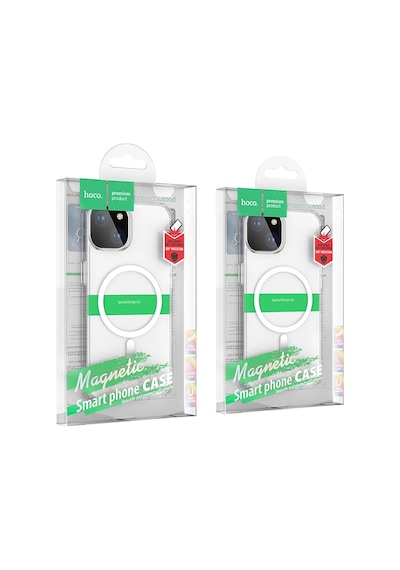 Hoco Apple iPhone Uyumlu - 15 Plus Anti-fall Darbe Önleyici Airbag Manyetik Magsafe Silikon Kılıf- 5775 Şeffaf