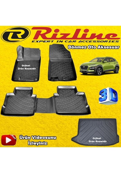 Kona 3D Havuzlu Paspas+Bagaj Havuzu Tekkulk 2015 Sonrası Rizline N11.16478